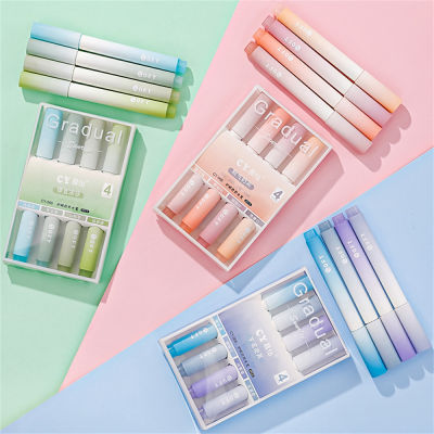 Multi-colored Highlighters Student Highlighter Set Gradient Highlighters Colorful Marker Pen Kawaii Stationery