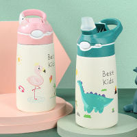 400ml Cute Thermos Bottles for Children Dinosaur Flamingo Thermos Mug 316 Stainless Steel Kids Water Bottle With Straw Kids gift