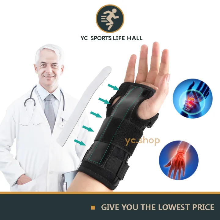 Wrist Splint for Carpal-Tunnel Syndrome, Adjustable Compression Wrist Brace for Right and Left Hand, Pain Relief for Arthritis, Tendonitis, Sprains