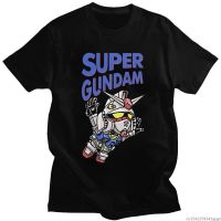 Japanese trend anime  mobile suit Gundam  mens cotton round neck short-sleeved T-shirt top