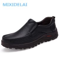 MIXIDELAI Big Size 38-48 Mens Dress Italian Leather Shoes Luxury Brand Mens Loafers Genuine Leather Formal Loafers Moccasins Men