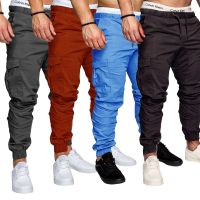 【CC】✾✱❣  Multi-pocket Mens Sweatpants Color Drawstring Harem Pants Outdoor Streetwear 12 Colors Jogging