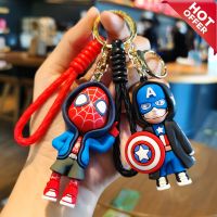 Marvel Series Spiderman Action Figures Keychain Miles Morales Super hero Hulk Iron Man Doll Pendant Bag Keychain Anime Model Toy