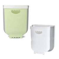 2 Pcs Foldable Hanging Trash Can,Collapsible Plastic Trash Garbage Rubbish Bin for Kitchen Cabinet DoorBedroomCar