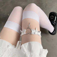 ผู้หญิงเซ็กซี่หัวใจโบว์ลูกไม้ขาแหวนปรับขา Choker คอสเพลย์ Lolita สาวถุงน่อง Suspender