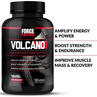 [ กลิ่นเทียบแบรนด์ ] Force Facto Volcano Mens Pre-Workout Nitric Oxide Supplement, 60/120 Capsules, อาหารเสริมท่านชาย ( กลิ่นเทียบเคาน์เตอร์แบรนด์ ) ราคา ถูก / ส่ง