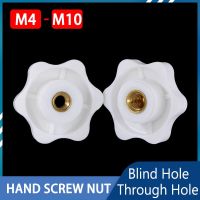 Torx Thumb Knob Nut M4 M5 M6 M8 M10 White Plum Hand Tighten Thread Nuts Plastic Handle Through Blind Hole Mechanical Fasten Kit Nails  Screws Fastener