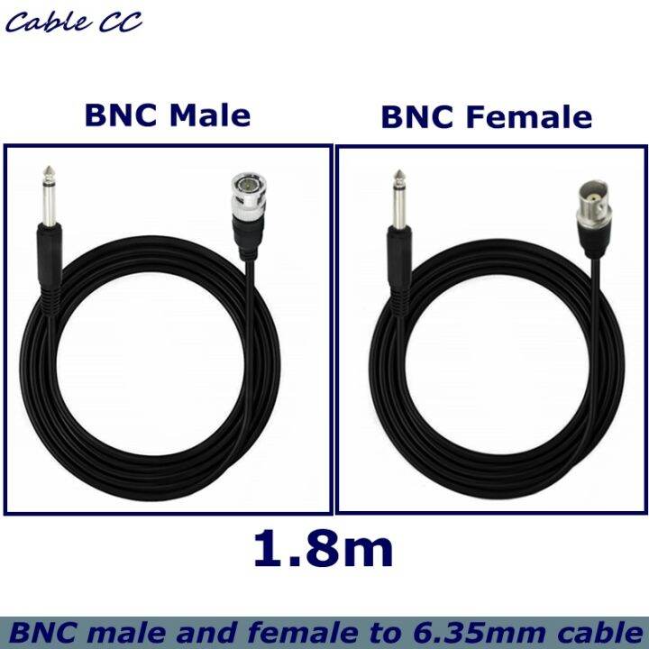 3C 2V Coaxial 6.35mm Mono TS Male to BNC Male and Female Audio Cables