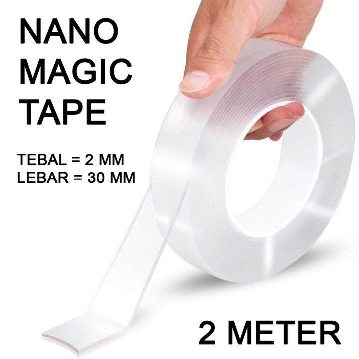 Double Tape Nano Double Tape Bening 30 mm x 2 Meter Lazada Indonesia
