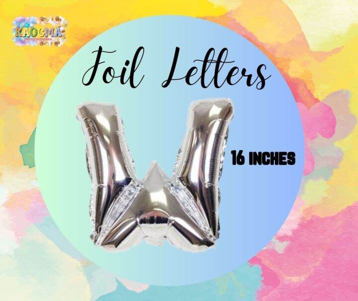 LETTER W FOIL BALLOON 16INCH SILVER | Lazada PH