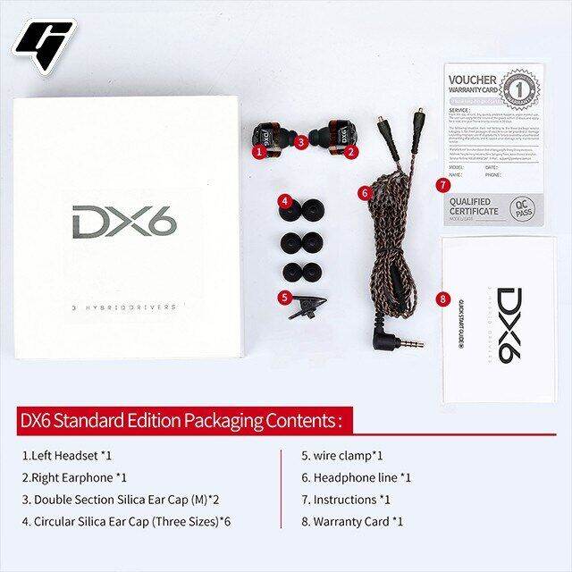 หูฟังอินเอียร์-dx6บลูทูธเสียงคู่หูฟังถอดสายได้เสียงเพลงหูฟังแบบอินเอียร์ของแท้หูฟังเคลื่อนไหวหูฟังคุณภาพ-mmcx-amp-ชุดหูฟังคุณภาพ