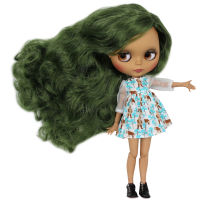 【CW】ICY DBS Blyth Doll 16 Bjd Joint Body Dark Skin Matte Face Green Hair 30Cm Toy Girls Gift