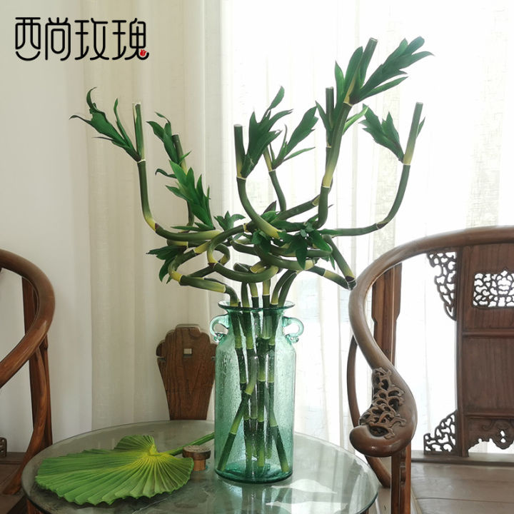 พืช-ความมั่งคั่ง-ไม้ไผ่-ดอกไม้-ตกแต่ง-ดอกไม้ประดิษฐ์-ห้องนั่งเล่น-โต๊ะทานอาหาร-โต๊ะน้ำชา-plantshuilinshen-สีเขียว
