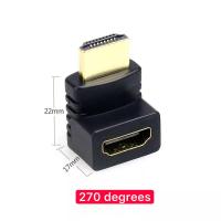 HDMI Wellcore/oem ตัวต่อสาย HDMI แบบงอ สำหรับพื้นที่แคบในการเสียบช่อง HDMI ของทีวี (สีดำ)