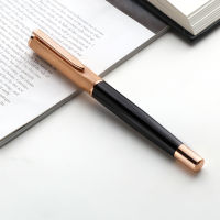 ปากกาเจล ปากกาโรลเลอร์บอล ปากกาเซ็นชื่อ ปากกาผู้บริหาร 0.5 mm. รุ่น 024GMP ด้ามดำฝาทองแดง พร้อมกล่องฝาใส
