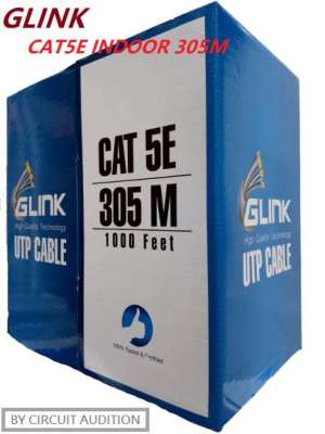 GLINK สายแลน LAN CAT5E UTP INDOOR รุ่น GL-5004 ความยาว 305 เมตร สำหรับใช้ภายใน(สีขาว)