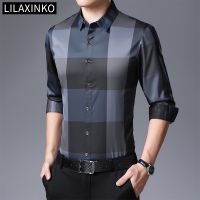 【 3 Color 】 Plaid Shirt Mens Casual Business Long Sleeve Shirt Baju Kemeja Korean Formal Office Shirts Men Tshirt T Shirt