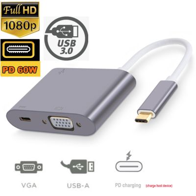 ☃❐ USB C to VGA adapter Type C Thunderbolt 3 USB C video adapter USB-C Multiport adapter for Apple Macbook pro video adapter for De
