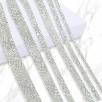 1Yard Wide Crystal Rhinestone Trim Iron Glue On Hot Fix Tape DIY Rhinestone Chain Accessories Sewing Clothing Shoes Decoration