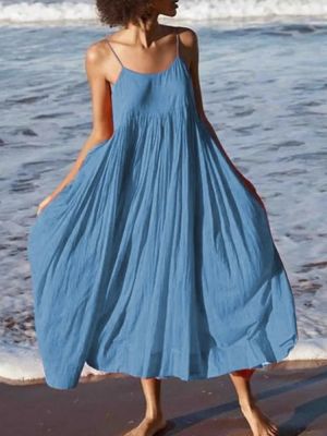 【CW】☞♟  Boho Spaghetti Big A Cotton Beach Fashion Dresses Vestidos