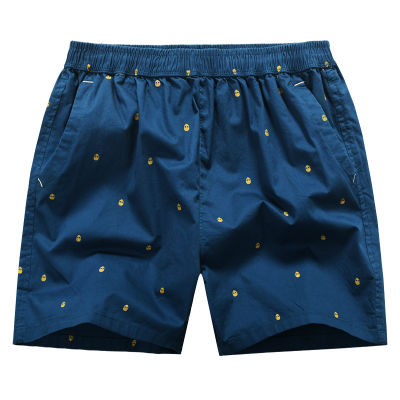 กางเกงขาสั้นผ้าฝ้ายผู้ชายฤดูร้อนอินเทรนด์กางเกงกีฬาลำลองสี่จุดกางเกงนอนหลวมกางเกงบ้านสามจุดชายหาด