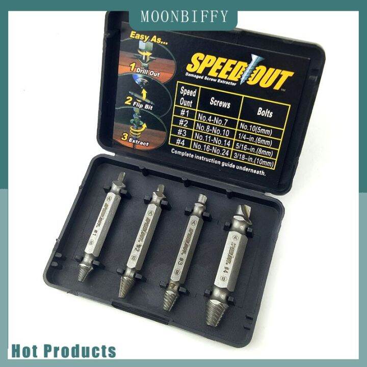 New 4pcs Carpenters Screw amp;Bolt Extractor Guide Drill Removal Broken