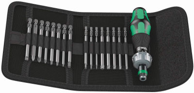 Wera - 5051041001 Kraftform Kompakt 60 RA Ratcheting Screwdriver Set, 17-Piece