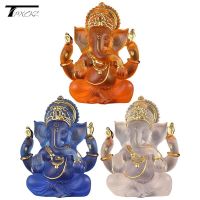 Hindu Sculpture Clear Lord Ganesha Statue Elephant Figurines Resin Home Garden Decoration Buddha Statues For House