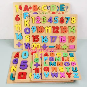 Alphabet Puzzles - 3D Wood Alphabet / Number / Shape Puzzle Set