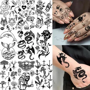 Small Tiger Dragon Temporary Tattoos For Men Adults Realistic Scorpion Owl  Fake Tattoo Sticker Tiny Finger Waterproof Tatoos - Temporary Tattoos -  AliExpress