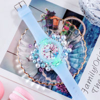 Frozen Princess Watch Aisha Kids Luminous Watch ซิลิโคนน่ารักไฟสีสันสดใสนาฬิกาของขวัญสำหรับเด็กผู้หญิงนาฬิกาเด็ก