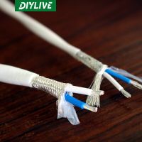 DIYLIVE 3/4/6mm Fever audio cable Two core silver plated shielding cable fever audio signal cable power amplifier connection cab Adapters