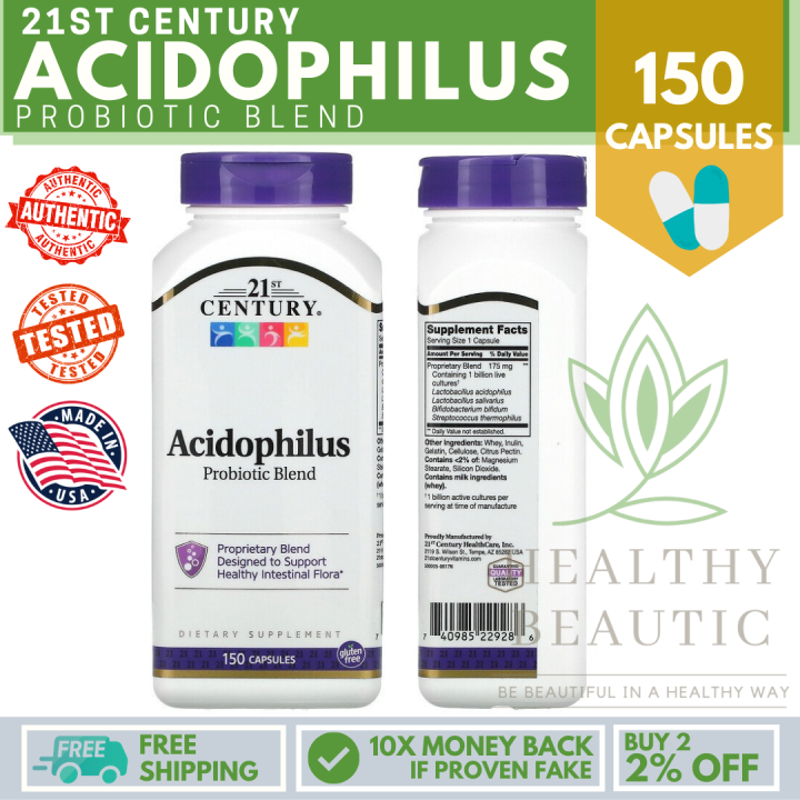 21st Century®, ACIDOPHILUS PROBIOTIC BLEND, 150 Capsules (100% ...