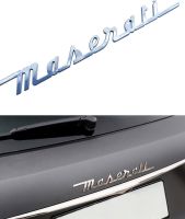 โลโก้ตัวอักษรตัวเขียน มาเซลาติ ติดด้านหลัง ชุบโครเมี่ยม New Maserati logo body letter logo Levante rear tail