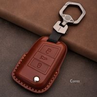 Fit For VW Polo Golf 7 Tiguan For Skoda Octavia Kodiaq Karoq For Seat Ateca Leon 2014- Leather Remote Key Cover Case Shell