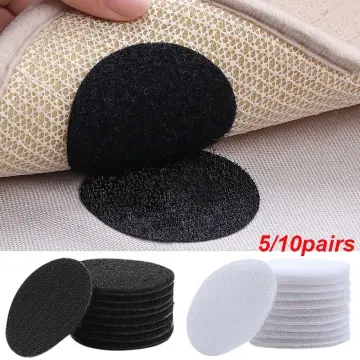 10-Pairs: Anti Curling Carpet Tape Rug Gripper Velcro | Black