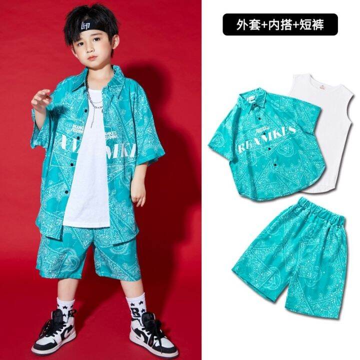 cod-childrens-hip-hop-suit-boy-summer-loose-hiphop-street-tide-girl-dance-performance