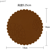 แผ่นรองชามดอกไม้ดอกโบตั๋นสุดสร้างสรรค์แผ่นยางรองผักเนื้อนุ่มกระดาษรองแก้วถ้วยชาซิลิโคนกระดาษรองแก้วแผ่นรองชามแผ่นฉนวนกันความร้อนแผ่นรองอาหารแผ่น Guash7 14ซม.