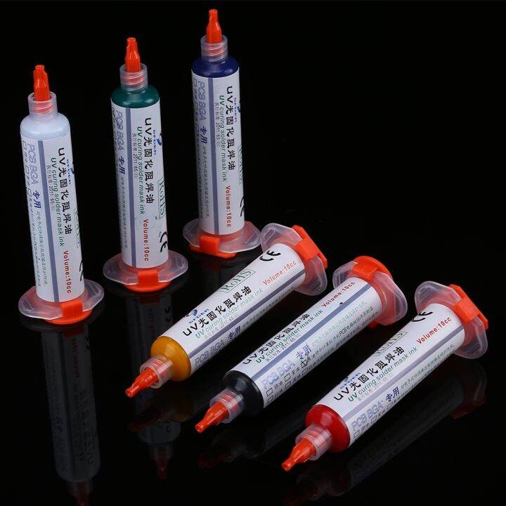 10cc-uv-curing-solder-mask-ink-black-blue-green-red-yellow-white-welding-oil-bga-pcb-paint-prevent-corrosive-arcing