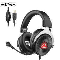 EKSA E900 Plus Wired Headphones PC Gaming Headset with Microphone 7.1 Stereoscopic Surround Sound ENC Noise Cancelling Earphones