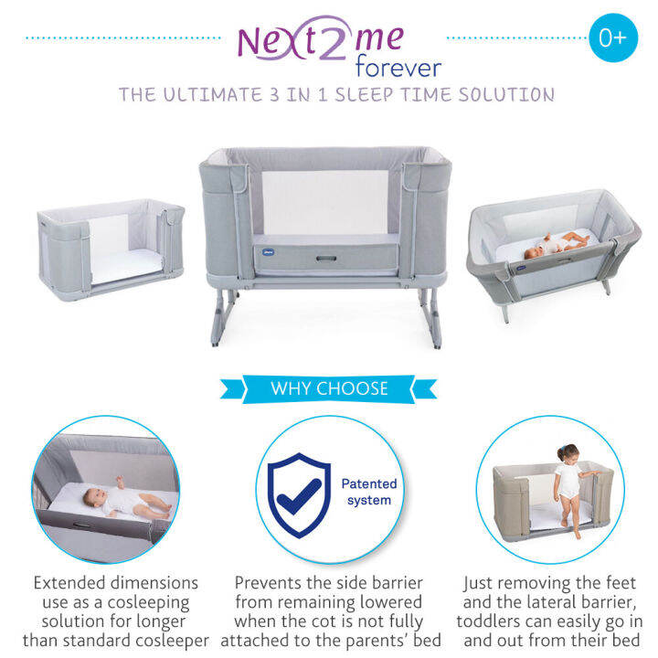 Chicco Next2Me Forever Co Sleeping Cot Sand [PREORDER] Lazada