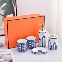 [Hot On Sale] Mosaic Kit Bathroom Accessories Set Luxury Complete Ceramic Toilet Soap Dish Toothbrush Holder Shampoo Pump Dispenser Bottle