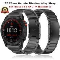 ☾๑ 22mm 26mm tytanowa taśma metalowa do Garmin Fenix 7 6 6 6x Pro 5X Plus pasek do Epix Gen 2 MARQ bransoletka z szybkim uwalnianiem