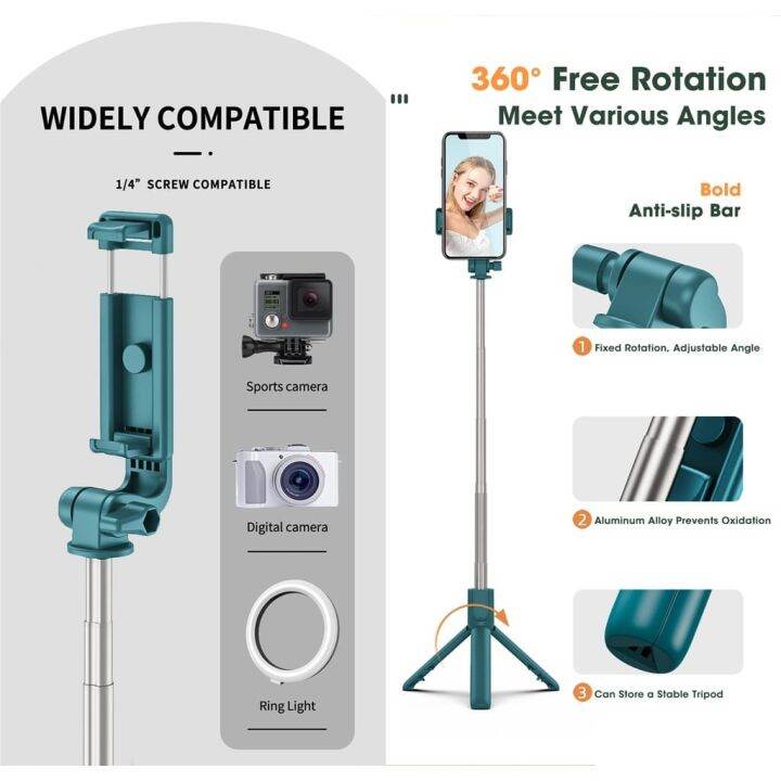 Tripod R1 Selfie Stick Tongsis 3 in 1 Selfie Stick R1 Tripod Wireless
