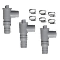 3 Piece PVC Pool Filter Pump Adapter Sets Gray for 32mm Pipe Hose On/Off Plunger Valve Leak Proof Sealed Replacement