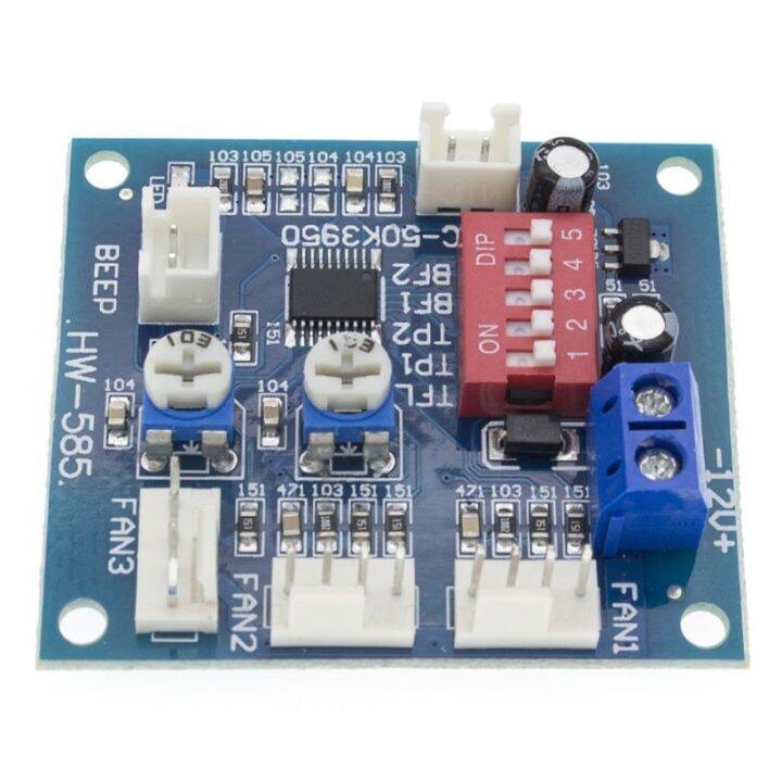 2pcs-dc-12v-5a-pwm-pc-cpu-พัดลมควบคุมอุณหภูมิ-speed-controller-board-speed-controller-temperature-probe-buzzle