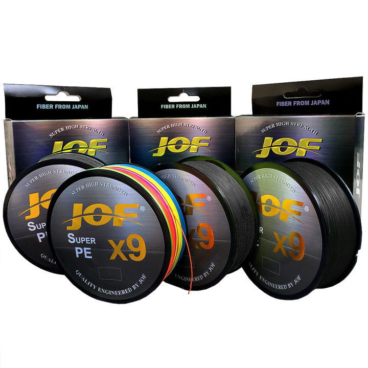 จัดส่งจากประเทศไทย-สาย-pe-jof-x9-high-strength-by-jof-สายพีอีพรีเมี่ยม-x9-ถัก9-100ม-สีรุ้ง-สีดำ