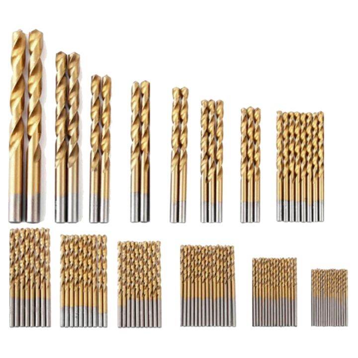 Titanium Coated Drill Bit Set 135 Degree Tip HSS Drill Bits Kit Drill