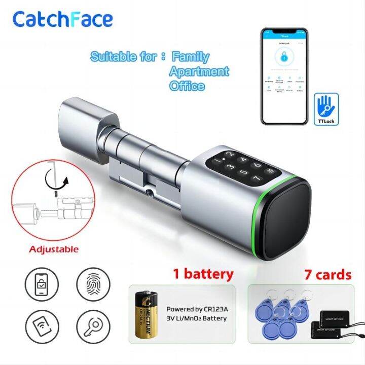 catchface-s1โปรปรับรหัสแอปพลิเคชั่น-tlock-บัตร-rfid-ล็อกกระบอกสูบยูโรเปลี่ยนโดยไม่ต้องใช้กุญแจดิจิทัลประตูล็อคอัจฉริยะ-alexa