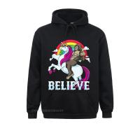 Bigfoot Riding Unicorn Rainbow Sasquatch Believe Hoodie Long Sleeve Hoodies Harajuku Men Sweatshirts Anime Sportswears Plain Size XS-4XL